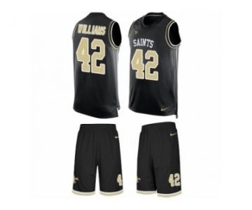 Men's Nike New Orleans Saints #42 Marcus Williams Limited Black Tank Top Suit NFL Jersey