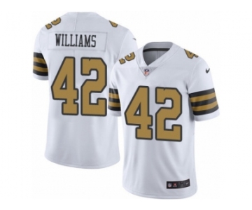 Men's Nike New Orleans Saints #42 Marcus Williams Limited White Rush NFL Jersey