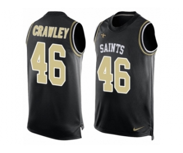 Men's Nike New Orleans Saints #46 Ken Crawley Limited Black Player Name & Number Tank Top NFL Jersey