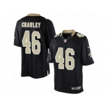 Men's Nike New Orleans Saints #46 Ken Crawley Limited Black Team Color NFL Jersey