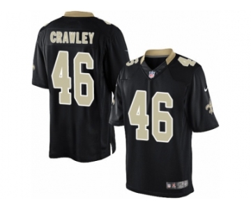 Men's Nike New Orleans Saints #46 Ken Crawley Limited Black Team Color NFL Jersey