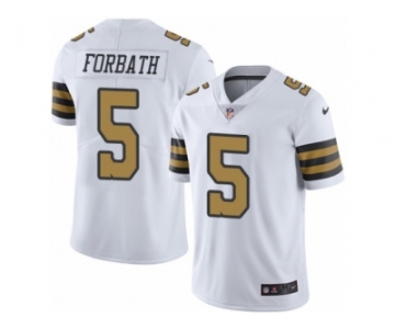 Men's Nike New Orleans Saints #5 Kai Forbath Limited White Rush NFL Jersey