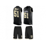 Men's Nike New Orleans Saints #51 Sam Mills Limited Black Tank Top Suit NFL Jersey