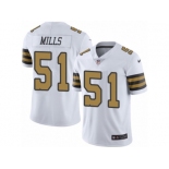 Men's Nike New Orleans Saints #51 Sam Mills Limited White Rush NFL Jersey