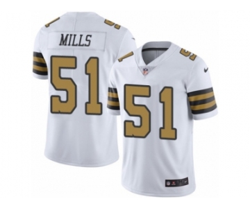 Men's Nike New Orleans Saints #51 Sam Mills Limited White Rush NFL Jersey