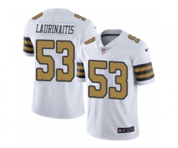 Men's Nike New Orleans Saints #53 James Laurinaitis Limited White Rush NFL Jersey