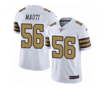 Men's Nike New Orleans Saints #56 Michael Mauti Limited White Rush NFL Jersey