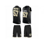 Men's Nike New Orleans Saints #57 Alex Okafor Limited Black Tank Top Suit NFL Jersey