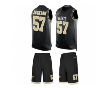 Men's Nike New Orleans Saints #57 Rickey Jackson Limited Black Tank Top Suit NFL Jersey