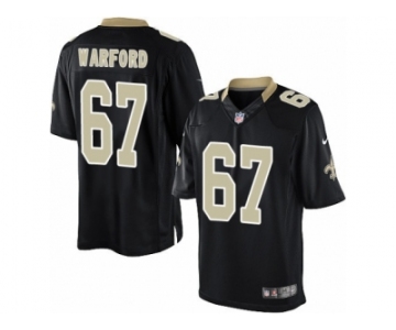 Men's Nike New Orleans Saints #67 Larry Warford Limited Black Team Color NFL Jersey