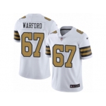 Men's Nike New Orleans Saints #67 Larry Warford Limited White Rush NFL Jersey