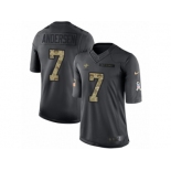 Men's Nike New Orleans Saints #7 Morten Andersen Limited Black 2016 Salute to Service NFL Jersey