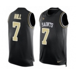 Men's Nike New Orleans Saints #7 Taysom Hill Limited Black Player Name & Number Tank Top NFL Jersey