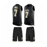 Men's Nike New Orleans Saints #7 Taysom Hill Limited Black Tank Top Suit NFL Jersey