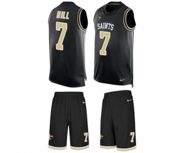 Men's Nike New Orleans Saints #7 Taysom Hill Limited Black Tank Top Suit NFL Jersey