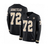 Men's Nike New Orleans Saints #72 Terron Armstead Limited Black Therma Long Sleeve NFL Jersey