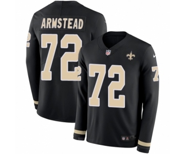 Men's Nike New Orleans Saints #72 Terron Armstead Limited Black Therma Long Sleeve NFL Jersey