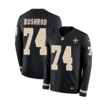 Men's Nike New Orleans Saints #74 Jermon Bushrod Limited Black Therma Long Sleeve NFL Jersey