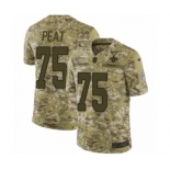 Men's Nike New Orleans Saints #75 Andrus Peat Limited Camo 2018 Salute to Service NFL Jersey