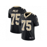 Men's Nike New Orleans Saints #75 Andrus Peat Vapor Untouchable Limited Black Team Color NFL Jersey