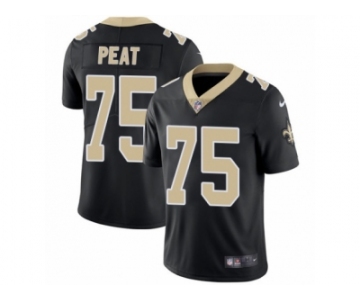 Men's Nike New Orleans Saints #75 Andrus Peat Vapor Untouchable Limited Black Team Color NFL Jersey