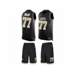 Men's Nike New Orleans Saints #77 Willie Roaf Limited Black Tank Top Suit NFL Jersey