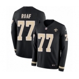 Men's Nike New Orleans Saints #77 Willie Roaf Limited Black Therma Long Sleeve NFL Jersey