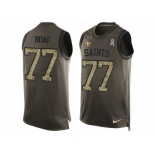 Men's Nike New Orleans Saints #77 Willie Roaf Limited Green Salute to Service Tank Top NFL Jersey