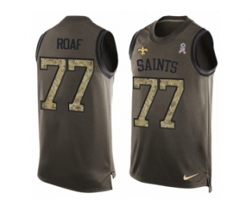 Men's Nike New Orleans Saints #77 Willie Roaf Limited Green Salute to Service Tank Top NFL Jersey