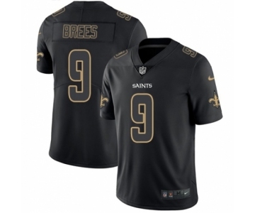 Men's Nike New Orleans Saints #9 Drew Brees Limited Black Rush Impact NFL Jersey