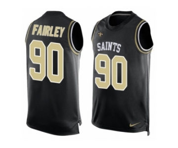 Men's Nike New Orleans Saints #90 Nick Fairley Limited Black Player Name & Number Tank Top NFL Jersey