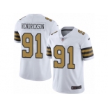 Men's Nike New Orleans Saints #91 Trey Hendrickson Limited White Rush NFL Jersey