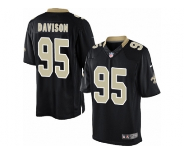 Men's Nike New Orleans Saints #95 Tyeler Davison Limited Black Team Color NFL Jersey