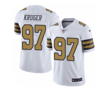 Men's Nike New Orleans Saints #97 Paul Kruger Limited White Rush NFL Jersey