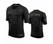 New Orleans Saints #23 Marshon Lattimore Black 2020 Salute to Service Limited Jersey