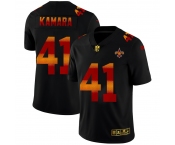 New Orleans Saints #41 Alvin Kamara Men's Black Nike Red Orange Stripe Vapor Limited NFL Jersey