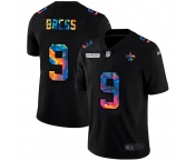 New Orleans Saints #9 Drew Brees Men's Nike Multi-Color Black 2020 NFL Crucial Catch Vapor Untouchable Limited Jersey