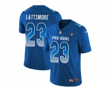 Nike New Orleans Saints #23 Marshon Lattimore Royal Men Stitched NFL Limited NFC 2018 Pro Bowl Jersey