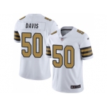 Nike New Orleans Saints #50 DeMario Davis White Men Stitched NFL Limited Rush Jersey