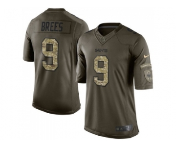 Nike New Orleans Saints #9 Drew Brees Green Men Stitched NFL Limited 2015 Salute To Service Jersey