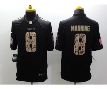 nike nfl jerseys new orleans saints #8 manning black[salute to service limited]