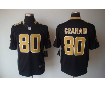 nike nfl jerseys new orleans saints #80 graham black[nike limited]