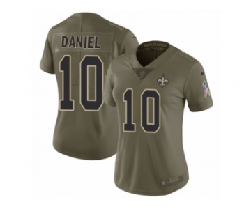 Women Nike New Orleans Saints #10 Chase Daniel Limited Olive 2017 Salute to Service NFL Jersey