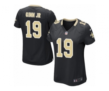 Women Nike New Orleans Saints #19 Ted Ginn Jr Game Black Team Color NFL Jersey