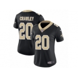 Women Nike New Orleans Saints #20 Ken Crawley Black Team Color Vapor Untouchable Limited Player NFL Jersey