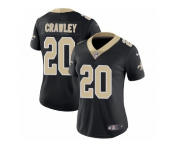 Women Nike New Orleans Saints #20 Ken Crawley Black Team Color Vapor Untouchable Limited Player NFL Jersey