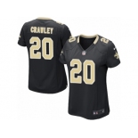 Women Nike New Orleans Saints #20 Ken Crawley Game Black Team Color NFL Jersey