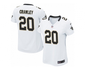 Women Nike New Orleans Saints #20 Ken Crawley Game White NFL Jersey