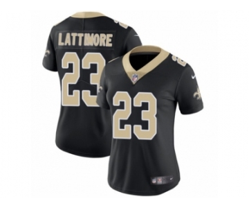 Women Nike New Orleans Saints #23 Marshon Lattimore Black Team Color Vapor Untouchable Limited Player NFL Jersey