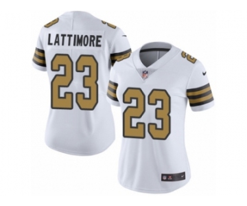 Women Nike New Orleans Saints #23 Marshon Lattimore Limited White Rush Vapor Untouchable NFL Jersey